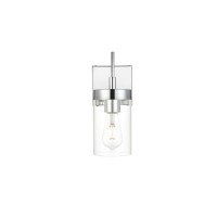 Benny 1 Light Chrome And Clear Bath Sconce