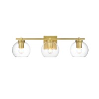 Juelz 3 Light Brass And Clear Bath Sconce