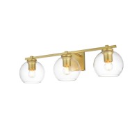 Juelz 3 Light Brass And Clear Bath Sconce