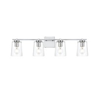 Kacey 4 Light Chrome And Clear Bath Sconce