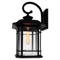 Cwi Lighting Blackburn 1 Light Black Metal Outdoor Wall Light