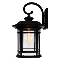 Cwi Lighting Blackburn 1 Light Black Metal Outdoor Wall Light