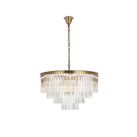 Sydney 32 Inch Round Crystal Chandelier In Satin Gold