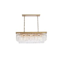 Sydney 40 Inch Rectangle Crystal Chandelier In Satin Gold