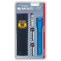 Maglite Mini Incandescent 2-Cell Aa Flashlight With Holster, Blue