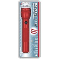 Maglite Heavy-Duty Incandescent 2-Cell D Flashlight, Red