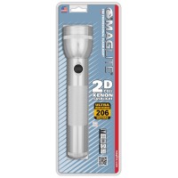 Maglite Heavy-Duty Incandescent 2-Cell D Flashlight, Silver