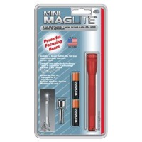 Maglite Mini Incandescent 2-Cell Aaa Flashlight, Red