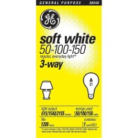 Ge Lighting 570710 Fba_97494 Ge Softwhite Light Bulb 3-Way 50/100/150 Watt (1 Pack), 1 Count (Pack Of 1), Soft White