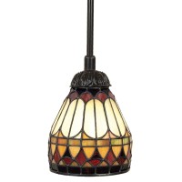 Quoizel Tf1541Vb Tiffany Cone Glass Mini Pendant Ceiling Lighting, 1-Light, 100 Watt, Vintage Bronze (9