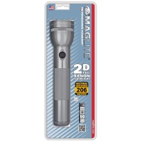 Maglite Heavy-Duty Incandescent 2-Cell D Flashlight, Gray