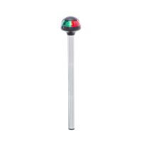 Bicolor stowaway bow navigation light 5092107 features both red and green lenses that illuminate in a 225 degree arc The aluminum pole has the universal locking collar for secure mounting to cam lock or threaded bases at the bow of your boat The 9watt wed