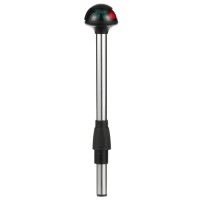 Bicolor stowaway bow navigation light 5092107 features both red and green lenses that illuminate in a 225 degree arc The aluminum pole has the universal locking collar for secure mounting to cam lock or threaded bases at the bow of your boat The 9watt wed