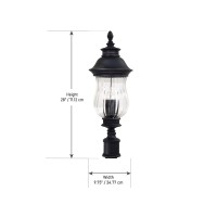 Minka Lavery Outdoor Post Lights 8909-94, Newport Cast Aluminum Exterior Lighting Fixture, 120 Watts, Heritage