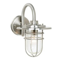 John Timberland Stratus Modern Industrial Outdoor Wall Light Fixture Brushed Nickel Steel 12 3/4