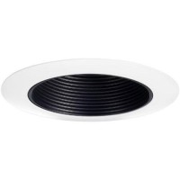 Juno Lighting 444B-Wh 4-Inch Adjustable Recessed Trim, Black Baffle With White Trim