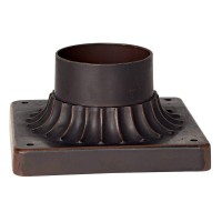 John Timberland Outdoor Pier Mount Post Adapter Antique Bronze Aluminum Fluted Column Style Base 5 3/4