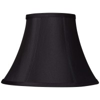 Black Stretch Small Bell Lamp Shade 6 Top X 12 Bottom X 9 Slant X 85 High (Spider) Replacement With Harp And Finial - Springcrest