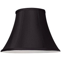 Black Stretch Small Bell Lamp Shade 6 Top X 12 Bottom X 9 Slant X 85 High (Spider) Replacement With Harp And Finial - Springcrest