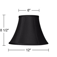 Black Stretch Small Bell Lamp Shade 6 Top X 12 Bottom X 9 Slant X 85 High (Spider) Replacement With Harp And Finial - Springcrest