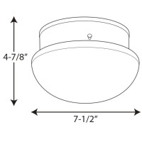 Progress Lighting P3408-30 1-Light Close-To-Ceiling Fixture, White