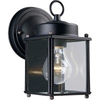 Progress Lighting P5607-31 Flat Glass Lantern Outdoor, 4-1/2-Inch Width X 8-Inch Height, Black