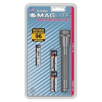 Maglite Mini Incandescent 2-Cell Aa Flashlight, Gray