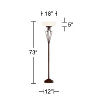 Franklin Iron Works Volero Industrial Torchiere Floor Lamp Dimmable Led Light Blaster 73