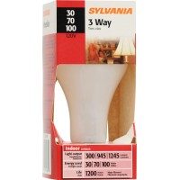 Sylvania 3 Way 30W Incandescent A21 Light Bulb, 70W/100W/120W, 100 Cri, 2850K, Soft White (19385)