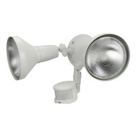 Halo 180 White Motion Activated Sensor Outdoor Security Flood Light With Lamp Cover