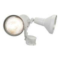 Halo 180 White Motion Activated Sensor Outdoor Security Flood Light With Lamp Cover