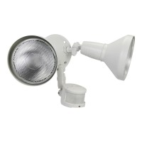 Halo 180 White Motion Activated Sensor Outdoor Security Flood Light With Lamp Cover