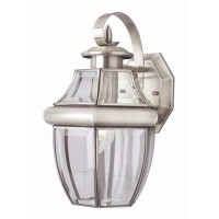 Trans Globe Lighting Trans Globe Imports 4310 Bn Traditional One Light Wall Lantern From Courtyard Collection In Pwt, Nckl, B/S, Slvr. Finish, Brushed Nickel