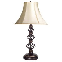 Iron table lamp with spiral design