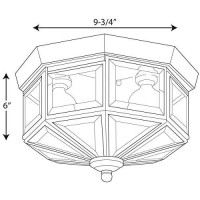 Progress Lighting P5788-10 Beveled Glass Close-To-Ceiling, 9-Inch Diameter X 7-Inch Height, Brass