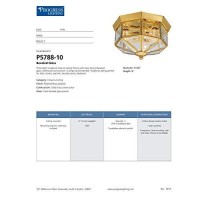 Progress Lighting P5788-10 Beveled Glass Close-To-Ceiling, 9-Inch Diameter X 7-Inch Height, Brass