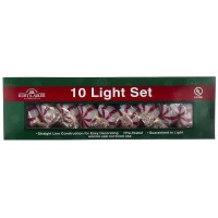 Kurt Adler 10Light Red Peppermint Candy Light Set