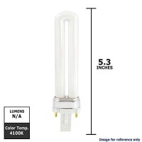 Dulux 7 Watt T4 Single Compact Fluorescent Bulb With 4100K Color Temperature