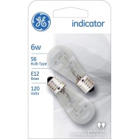 Ge Appliance Incandescent Light Bulb S6 Light Bulb 6Watt Candelabra Base Soft White 2Pack