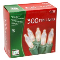 Nomainliten 4815088 Holiday Wonderland Clear Green Wire Christmas Mini Light Set 300 Count