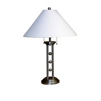 Ore International 6231Sn Metal Table Lamp Silvertone