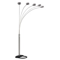 Ore 6962Sn 5-Arm Arch Floor Lamp With Dimmer Silver, 84 X 45 X 50, Satin Nickel