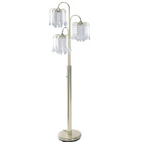 Ore International 6866G Floor Lamp, Polished Brass, White, 63 X 19 X 19