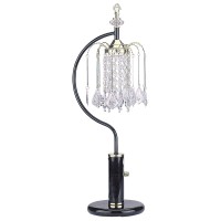 Ore International 715Bk Table Lamp With Crystal-Like Shades, Black 27 X 12 X 12