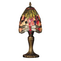 Dale Tiffany Tt101287 Vickers Tiffany Table Lamp, Antique Brass And Art Glass Shade