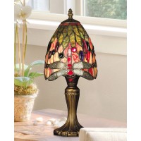 Dale Tiffany Tt101287 Vickers Tiffany Table Lamp, Antique Brass And Art Glass Shade