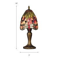 Dale Tiffany Tt101287 Vickers Tiffany Table Lamp, Antique Brass And Art Glass Shade