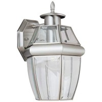 Sea Gull Lighting 8038-965 Lancaster Outdoor Wall Lantern Outside Fixture, One - Light, Antique Brushed Nickel