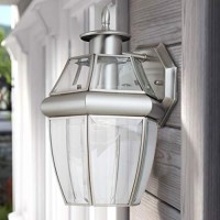 Sea Gull Lighting 8038-965 Lancaster Outdoor Wall Lantern Outside Fixture, One - Light, Antique Brushed Nickel