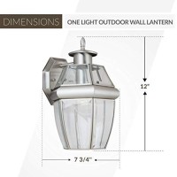 Sea Gull Lighting 8038-965 Lancaster Outdoor Wall Lantern Outside Fixture, One - Light, Antique Brushed Nickel